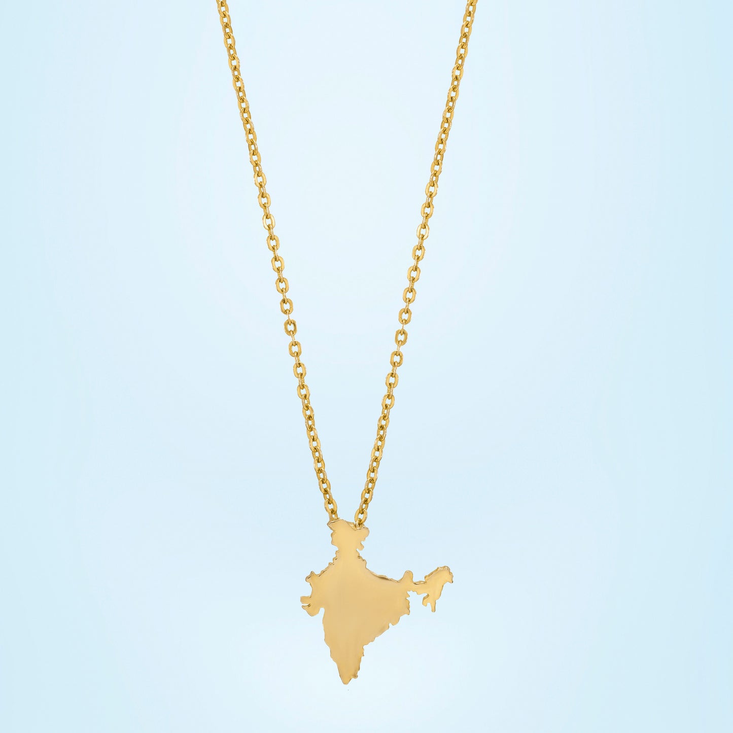 golden chain with a map of india on it