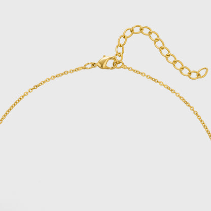 Golden Necklace with a Small Diamond on the Front