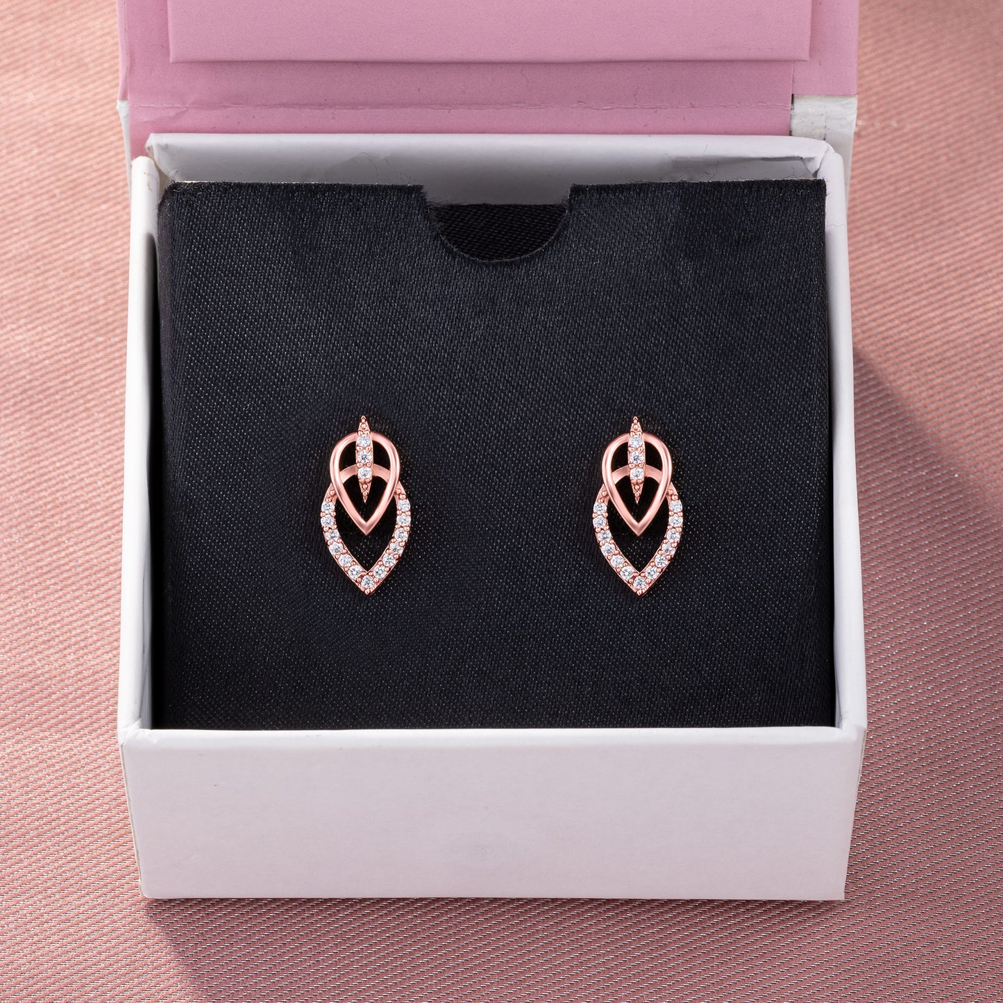 rose gold pair of sapphire earrings