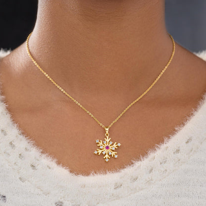 Golden Necklace with a Flower Charm