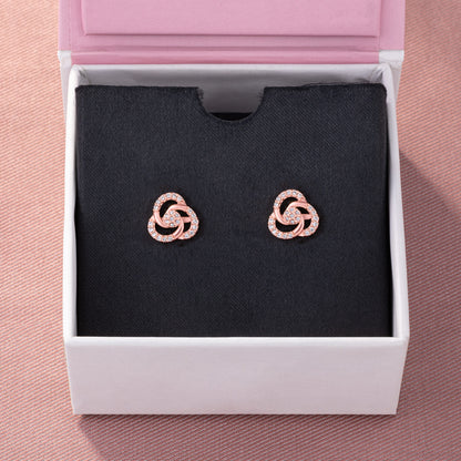 Pair of Rose Gold and diamond Earrings