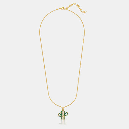 Necklace with a Cactus Charm on it