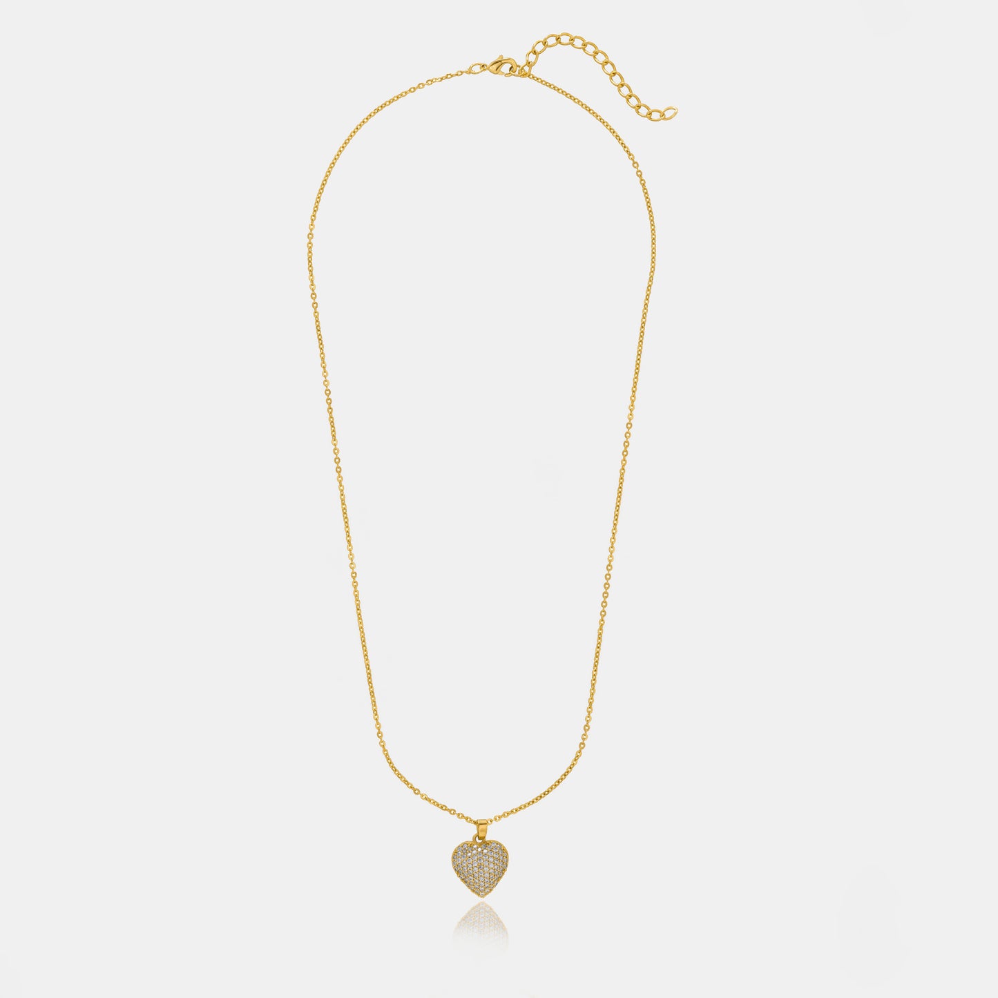 golden necklace with a heart pendant