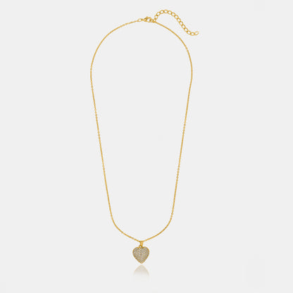 Golden Necklace with a Heart Pendant