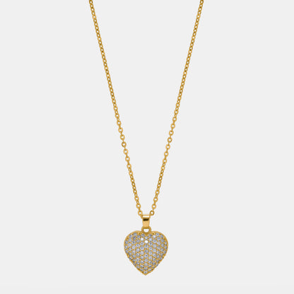 Golden Necklace with a Heart Pendant