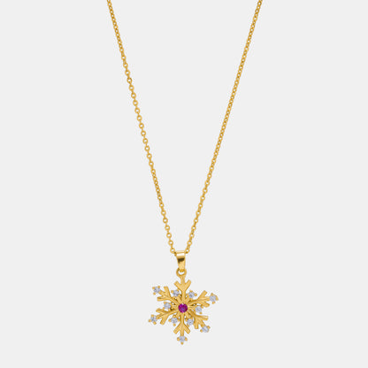 Golden Necklace with a Flower Charm