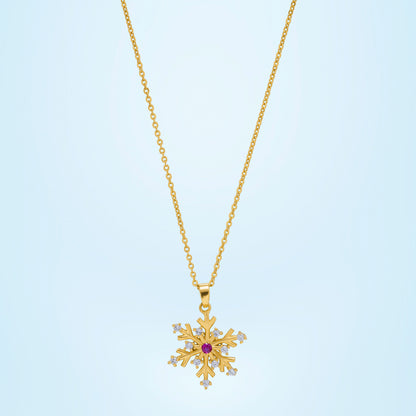 Golden Necklace with a Flower Charm