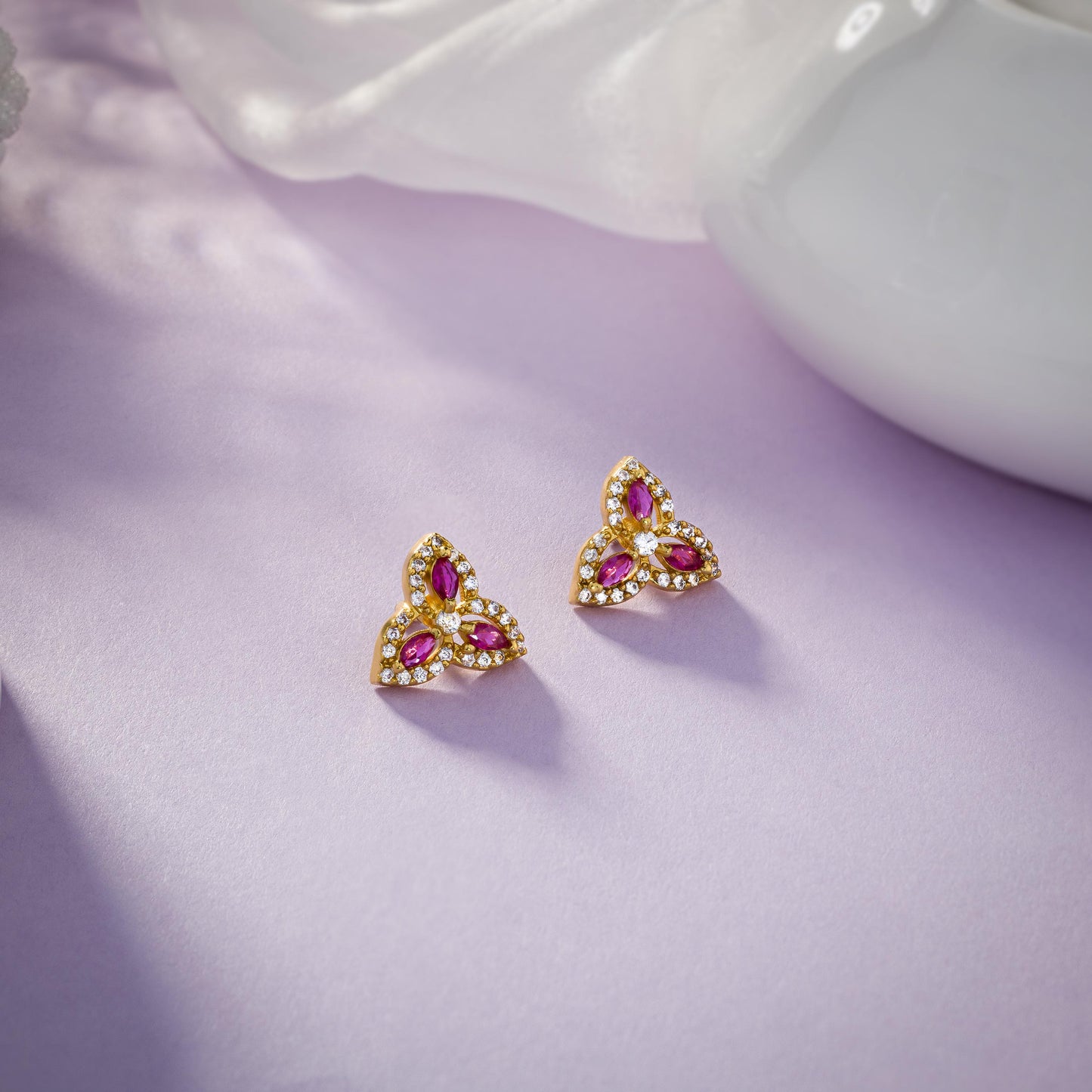 diamond and golden  earrings