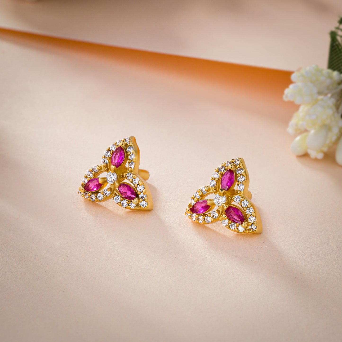 diamond and golden  earrings