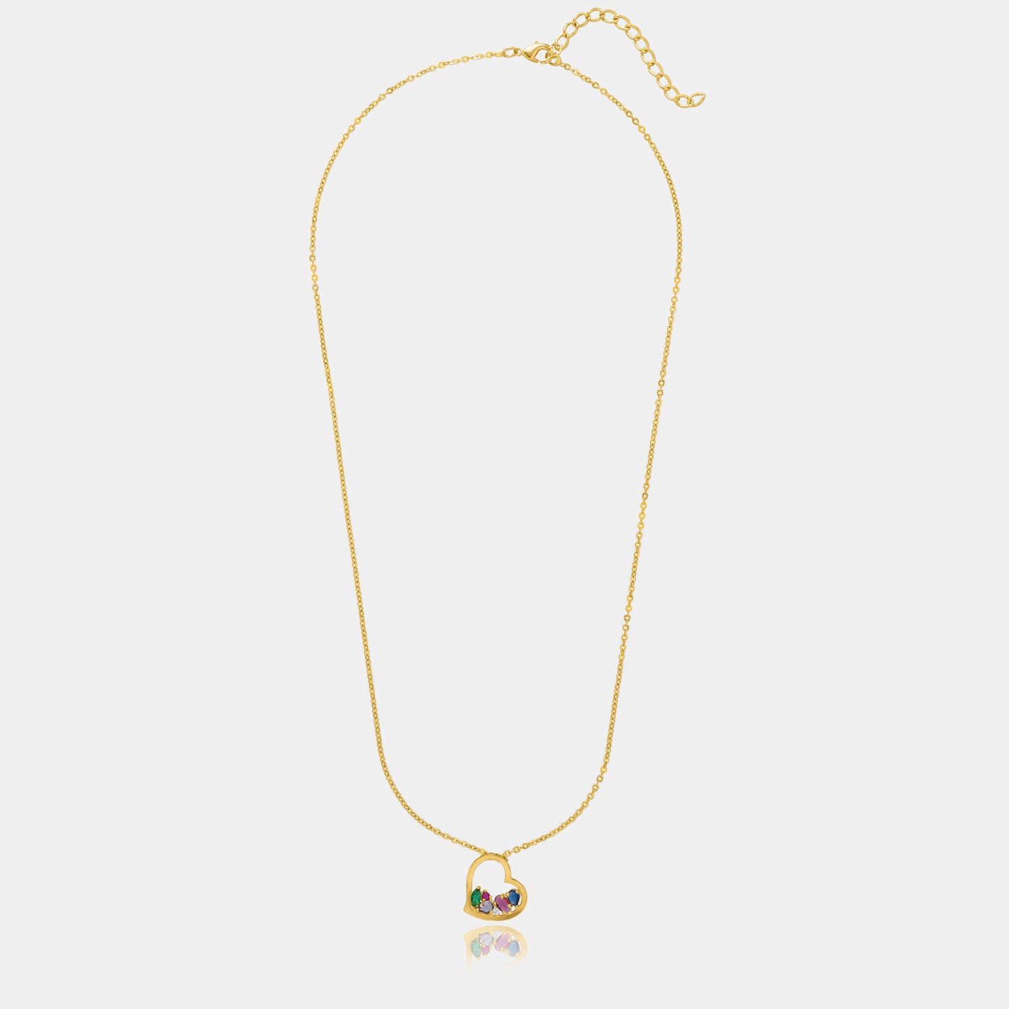 golden necklace with a heart pendant