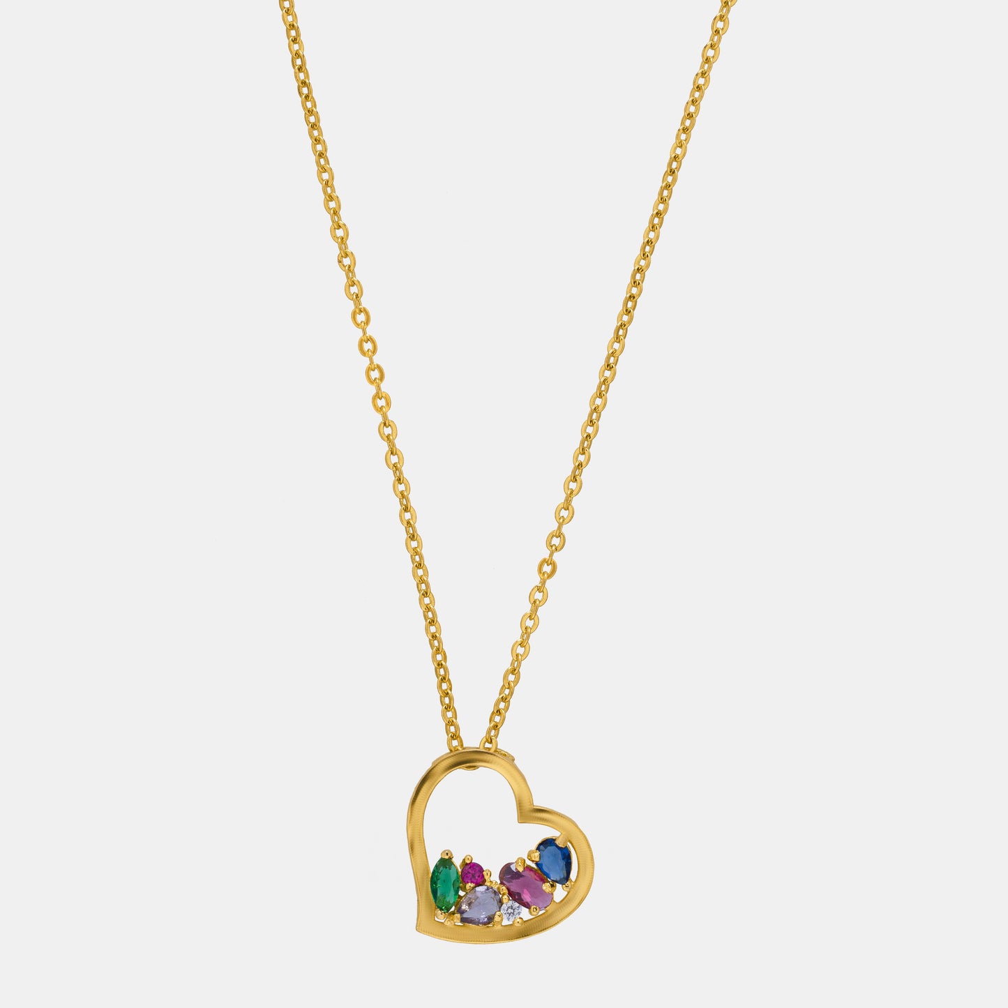 golden necklace with a heart pendant