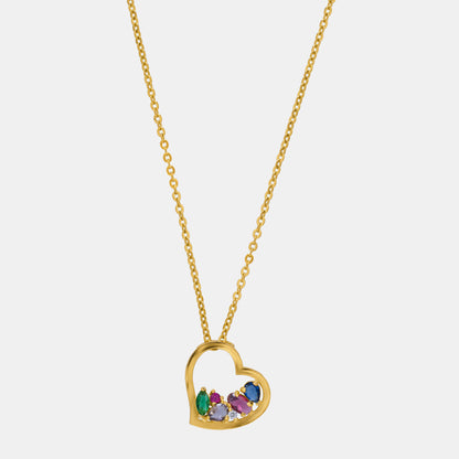 Golden Necklace with a Heart Pendant