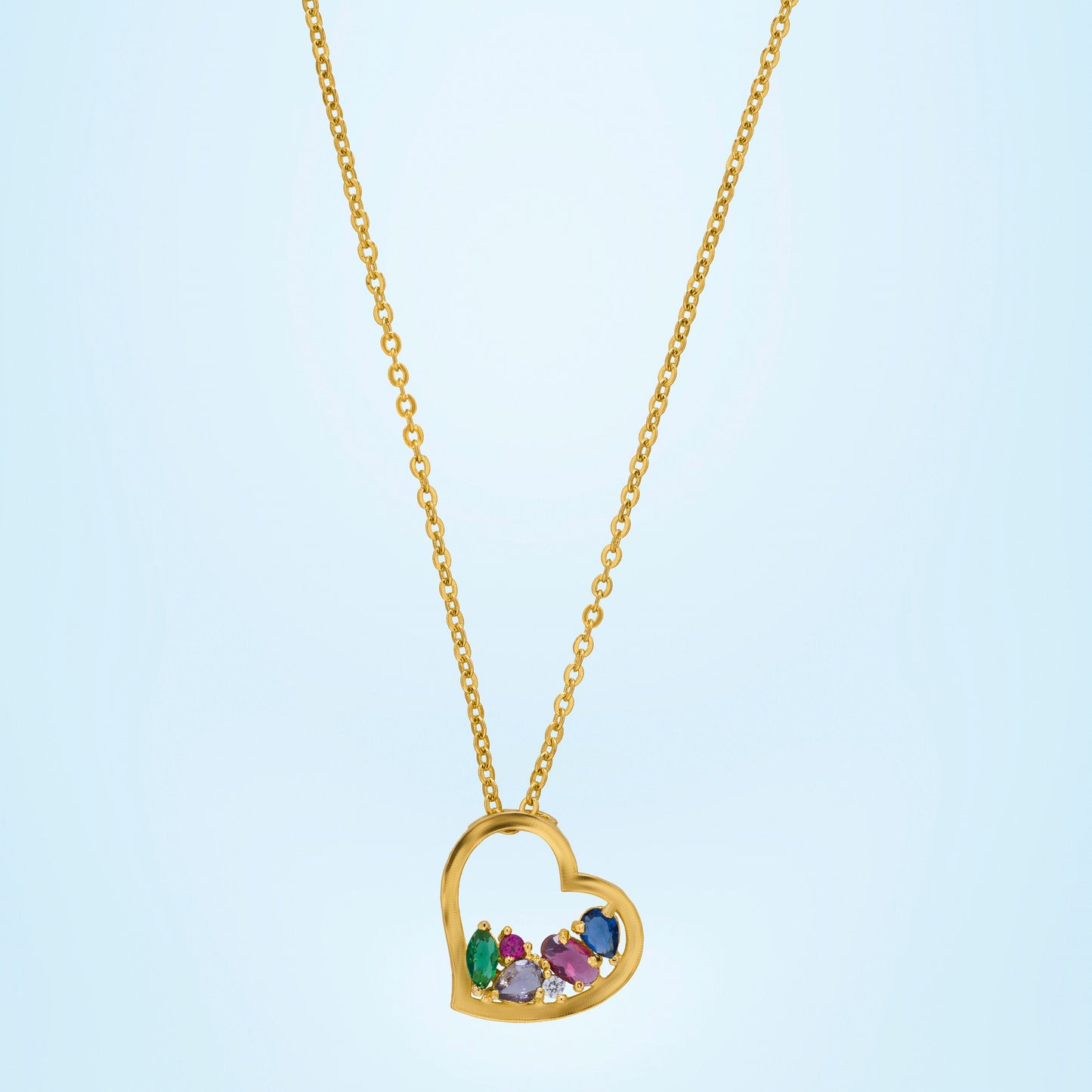 golden necklace with a heart pendant