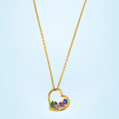 Golden Necklace with a Heart Pendant