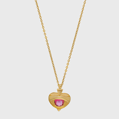 Golden Necklace with a Heart Shaped Pendant