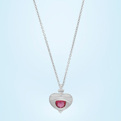 Silver Necklace with a Heart Shaped Pendant