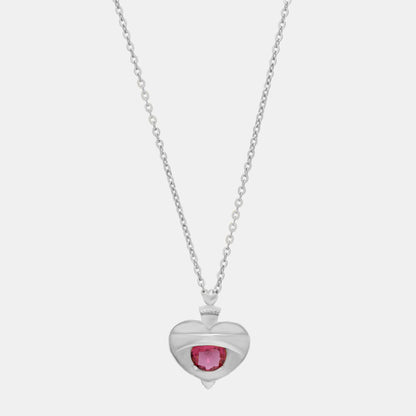 Silver Necklace with a Heart Shaped Pendant