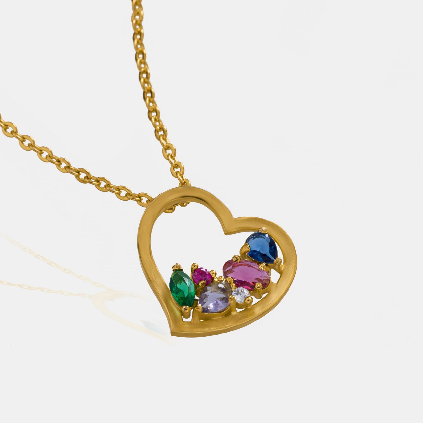 golden necklace with a heart pendant