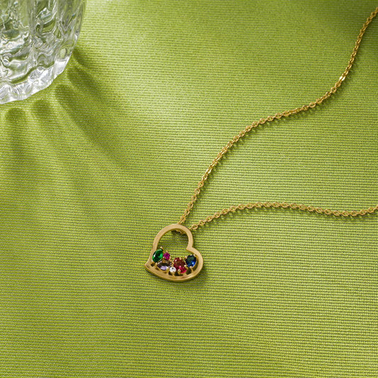 Golden Necklace with a Heart Pendant