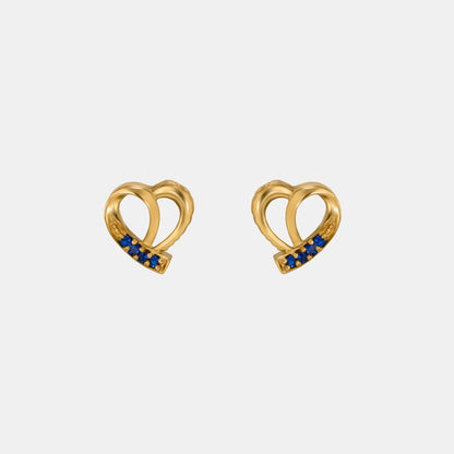 Pair of Golden Earrings with Sapphire Stones