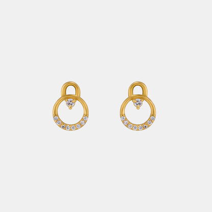 Pair of Golden Earrings with Diamonds