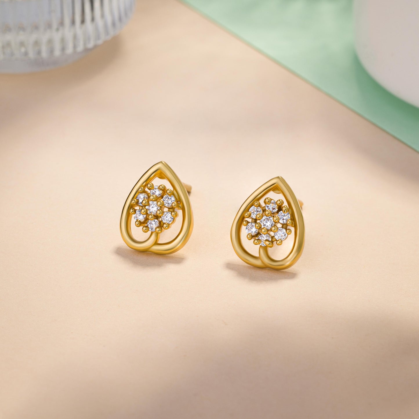 white blossom teardrop studs