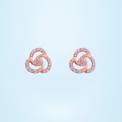 Pair of Rose Gold and diamond Earrings