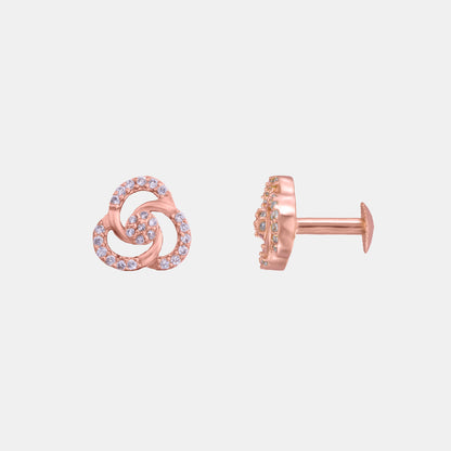 Pair of Rose Gold and diamond Earrings