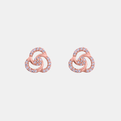 Pair of Rose Gold and diamond Earrings