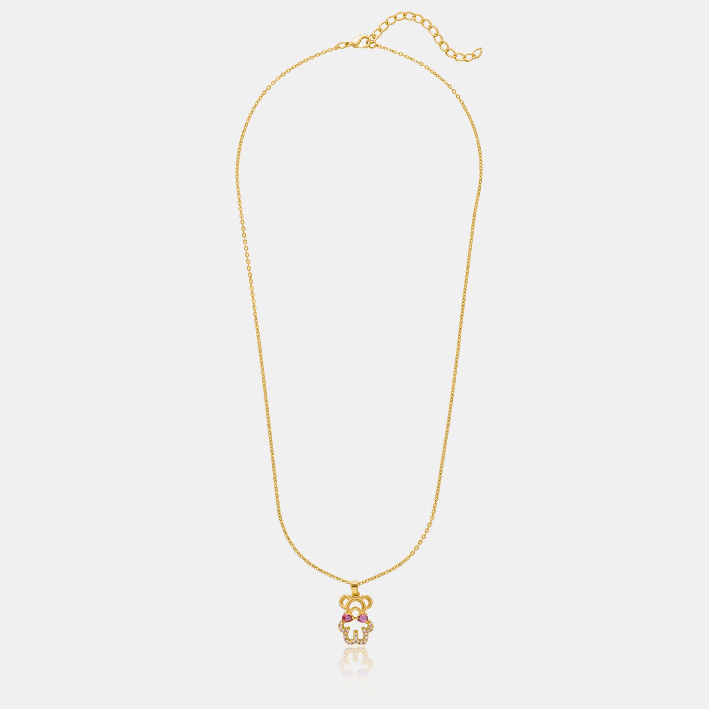 golden necklace with a heart and a diamond