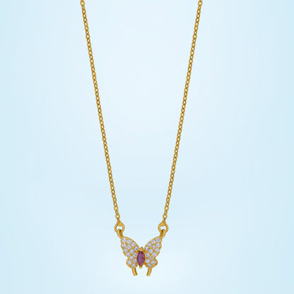 Golden Necklace with a Butterfly Pendant