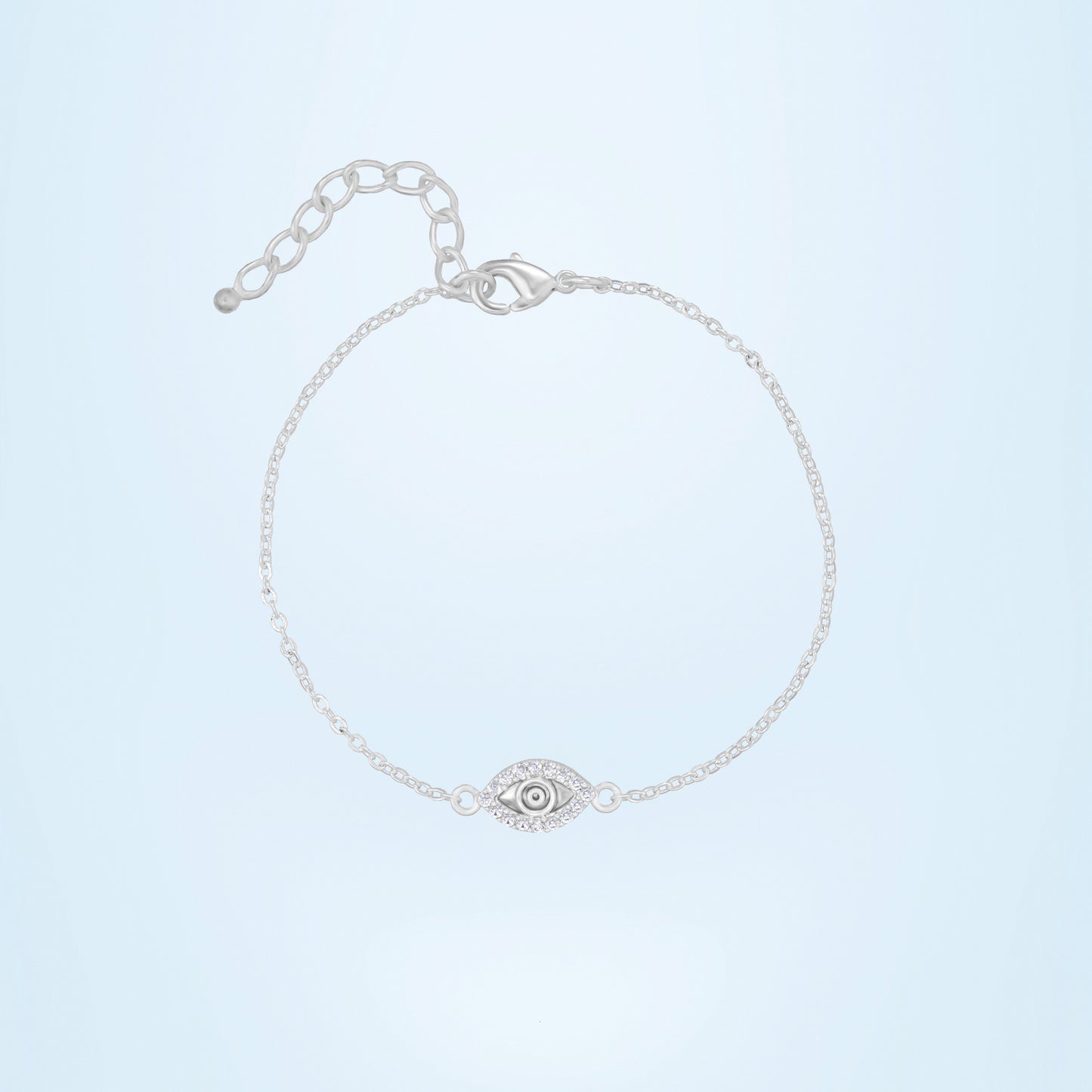 silver evil eye bracelet