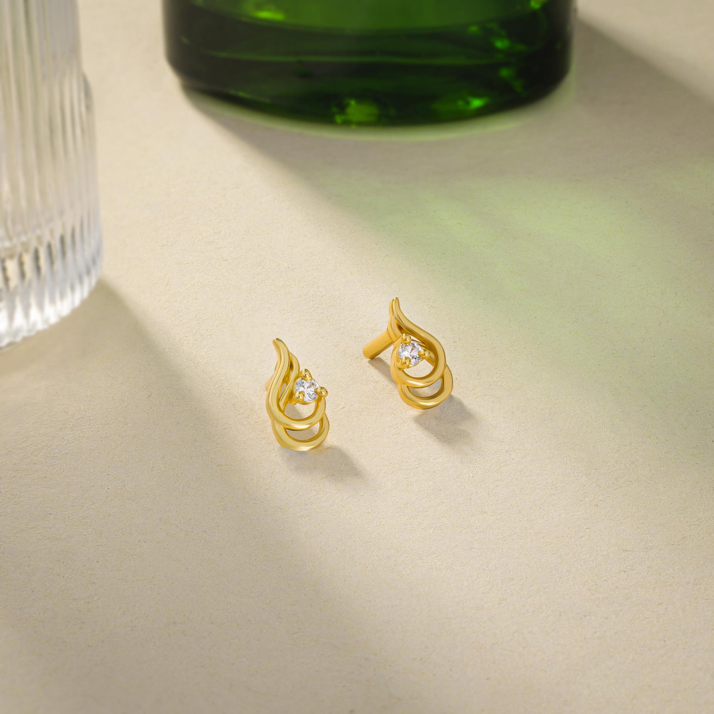 white whispering flame earrings