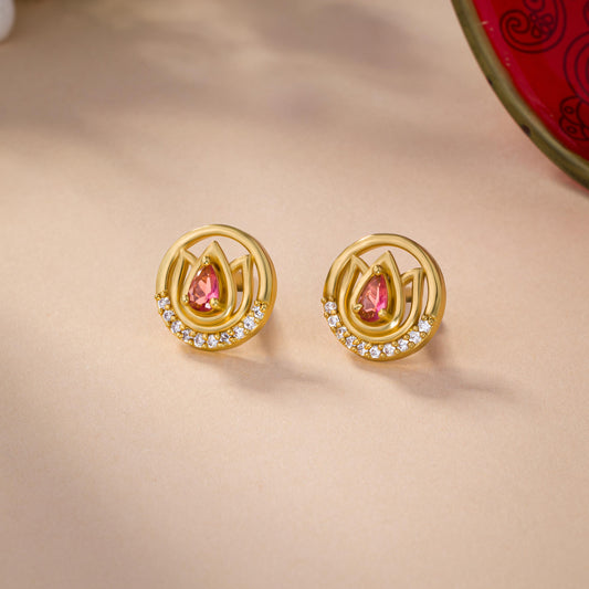 Red Lotus Blossom Studs