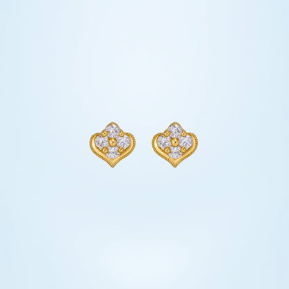 Pair of Golden Earrings with Diamonds