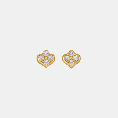 Pair of Golden Earrings with Diamonds