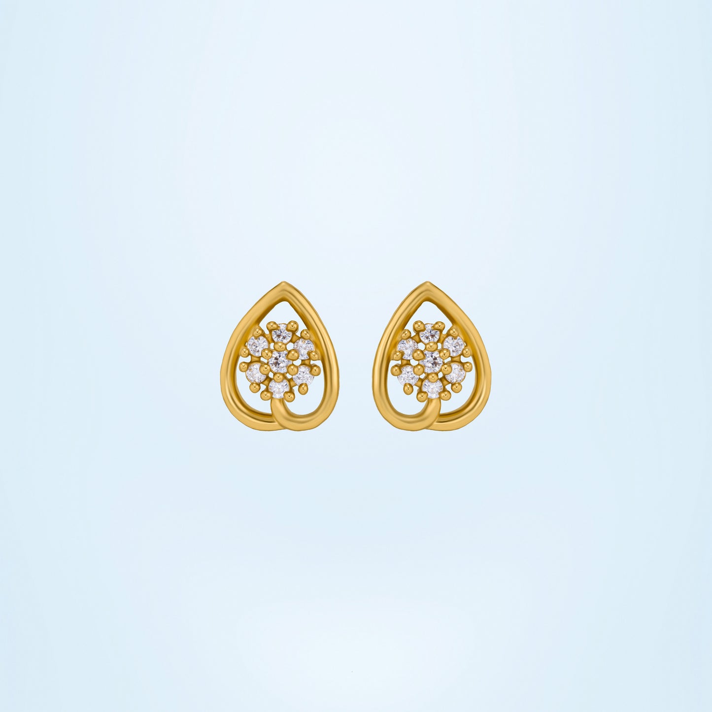 white blossom teardrop studs