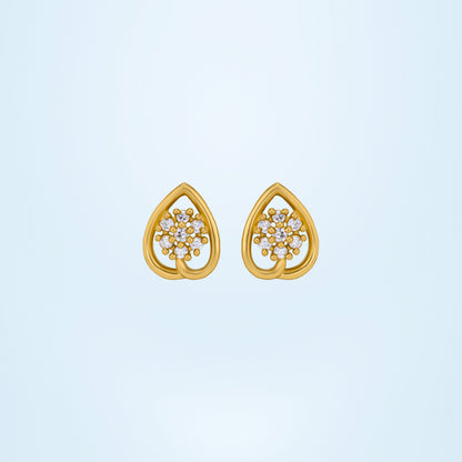 White Blossom Teardrop Studs