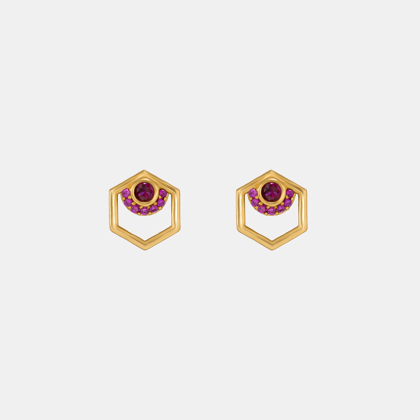 red radiance hex earrings