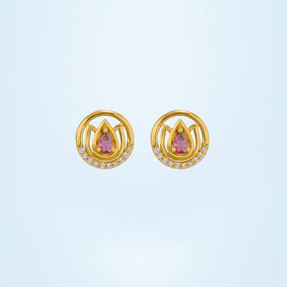 The Golden Earrings with Stones