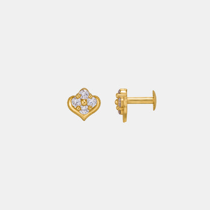 Pair of Golden Earrings with Diamonds