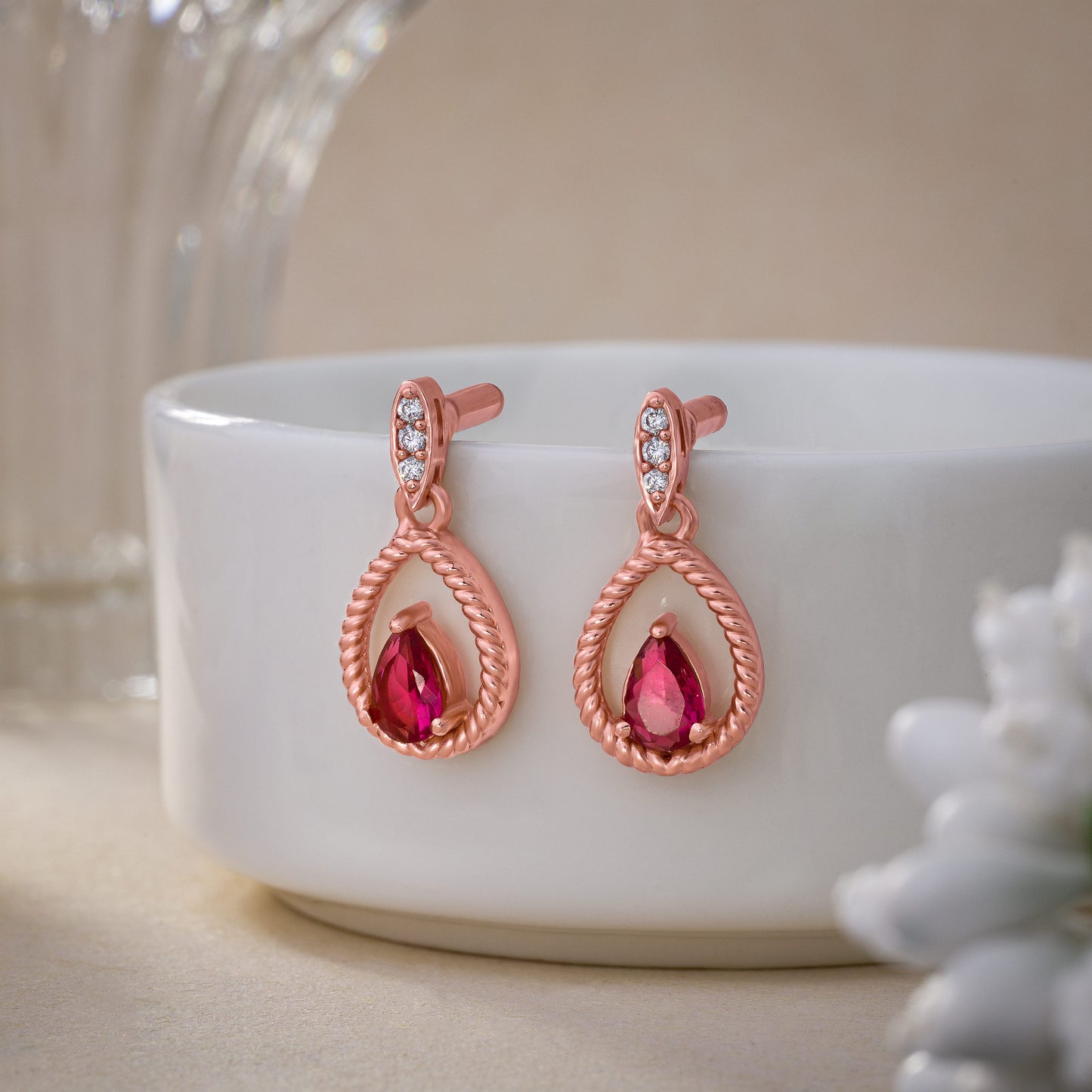 pair of red earrings