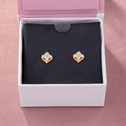 Pair of Golden Earrings with Diamonds