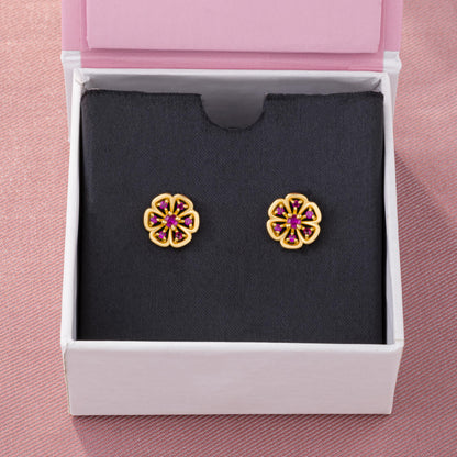 Red Blossom Earrings