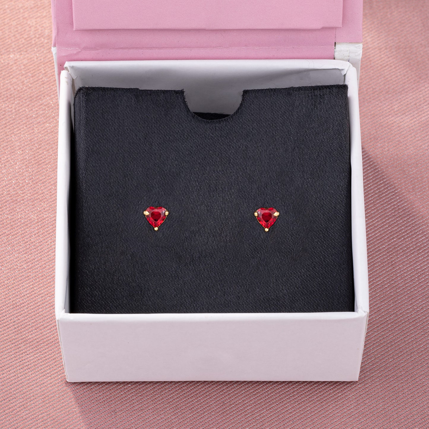 pair of red sapphire earrings