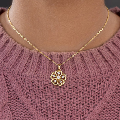 Golden Necklace with a Clover Design