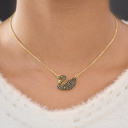 Golden Necklace with a Stone Swan