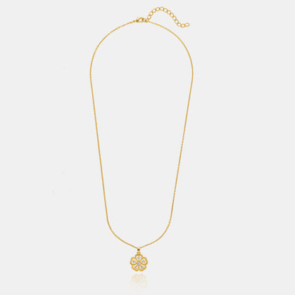 Golden Necklace with a Clover Design