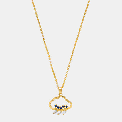 Golden Necklace with a Heart Pendant and a Small Diamond