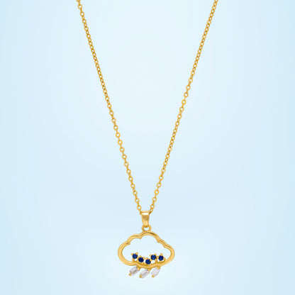 Golden Necklace with a Heart Pendant and a Small Diamond